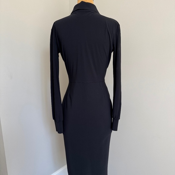 Chiara Boni Sequin-Bib Long-Sleeve Tuxedo Dress Size 10 - Picture 2 of 5
